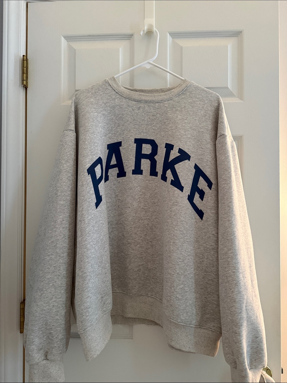 PARKe Crewneck Sweatshirt - Gray with Navy Lettering
